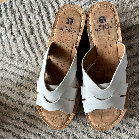 White wedge mules - Picture 1 of 2
